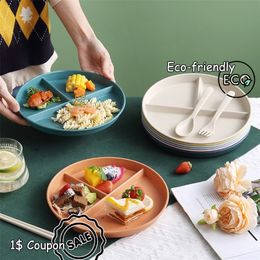 3-grid platen voor eten diner platen set servies eetkamer plaat serveert gerechten salade keuken eco-vriendelijke servies 220418