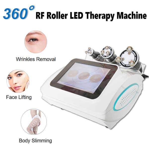 3 poignées RF rouleau visage serrant la cellulite enlèvement machine de massage LED rajeunissement de la peau supprimer les rides des yeux 360 degrés multipolaire RF corps façonnage équipement