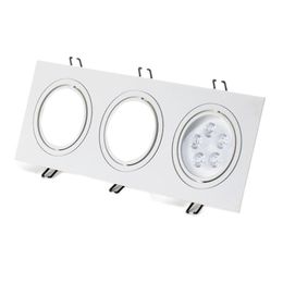 Support MR16 en argent brossé à 3 têtes Support d'accessoires d'éclairage GU10 LED Spot Light Cup Face Ring Traditionnel Encastré Skylight Lampe Shell usalight