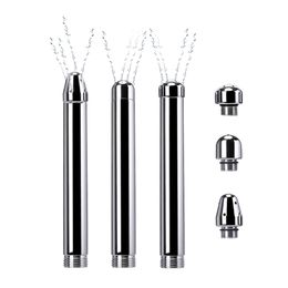 3 têtes aluminium Anus vagin propre métal lavement seringue eau buses kits anal salle de bain perles de lavage plug adulte sexy jouets