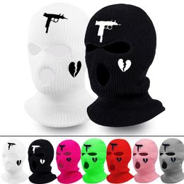 3 trous hiver Ski Hip Hop Beanie chaud unisexe cagoule masque chapeau masque complet tricoté Snowboard chapeau casquette