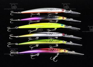 3 crochets Minnow Laser Wobbler Freshater Crankbaits Fishing Lere 125g 15cm de long Lèvre bouth Abs Plastique Bass Bass Artificial Baits78516762281911