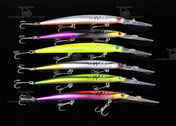 3 crochets Minnow Laser Wobbler Freshater Crankbaits Fishing Lere 125g 15cm de long Lèvre bouth Abs Plastique Bass Bass Artificial Baits78516762281911