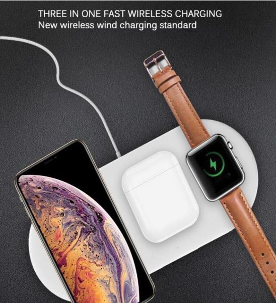 3 IN 1 10W CHARGEUR STATION STATION Station de support de support de charge de chargement de charge pour iPhone pour Apple Watch pour AirPods Wireless Charging MAT6936971