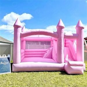 Trampolines 3 en 1 de 4,5x4 m, casa de rebote rosa para bodas con tobogán, trampolines, castillo inflable para saltar, saltador, gorila nupcial para juegos de fiesta