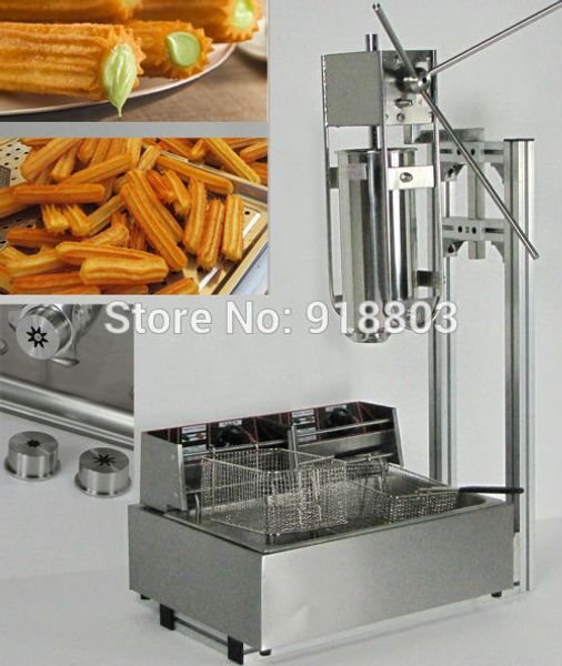 Machine à churro espagnole manuelle 3 en 1 5L + support de travail + friteuse électrique 110v 220v 12L