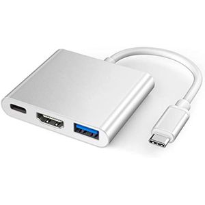 Adaptateur 3 en 1 Hubs USB TYPE-C Haute Vitesse Résolution 4K Câble Convertisseur Prise en Charge pour Tablette MacBook