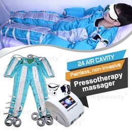 3 dans 1 Air Compression Suit Pressotherapy Machine de drainage lymphatique Body Slemming Detox Machine 24 Airbags Massage Presotherapia avec infrarouge