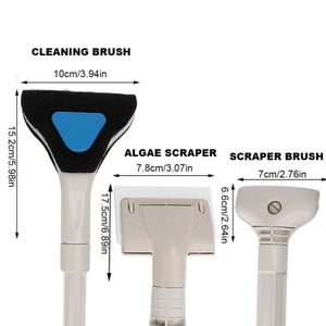 3 po en 1 Aquarium Handle Clean Brosse Plastique Plastique Algues Légères Cleaner Cleaner Tank Nettaiteur Kit d'outil