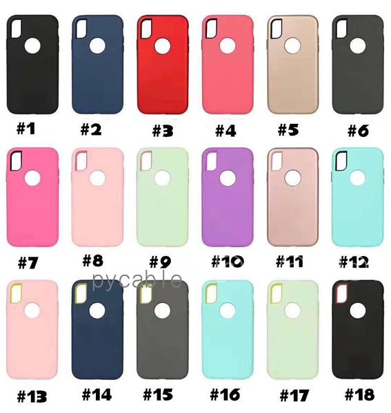 Coque Armure 3 en 1 Pour Samsung S10 5G Plus A70 A50 A30 M20 M30 J4 A8 2018 HUAWEI Y7 Y6 P Smart Plus 2019 P30 Lite Pro Mate 20 iPhone XR XS 8