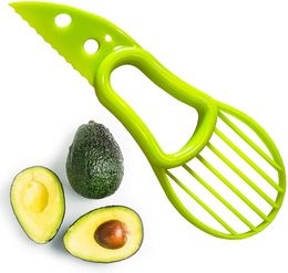 3 in 1 avocado slicer multifunctionele fruitsnijwerk gereedschap mes plastic peeler separator shea corer boter gadgets keuken groentegereedschap fy5634 t1020