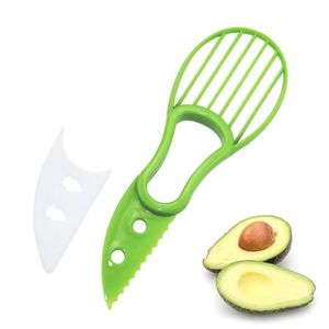 Cortador de aguacate 3 en 1, pelador de frutas y mantequilla de karité, separador de pulpa, cortador de aguacate de plástico, cuchillo, utensilios de cocina para verduras