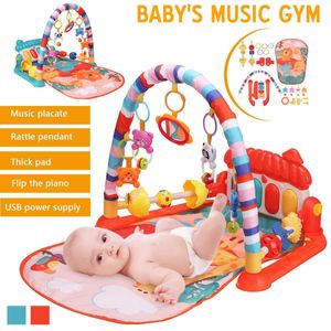 3 in 1 baby speelt mat ronde leeuw schildpad kruipend deken baby spel pad play tapijt kinderen activiteit mat gymnastiek opklapbare tapete infantil lj201113