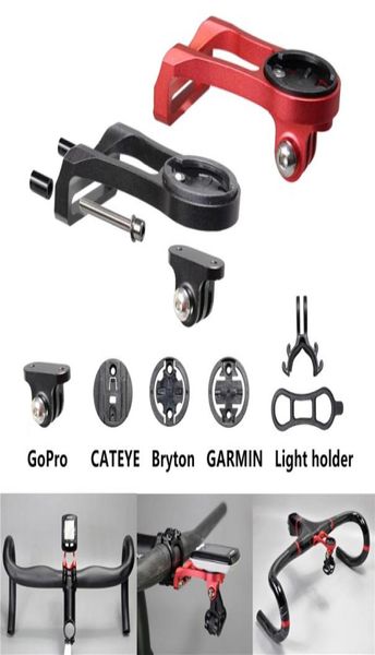 Soporte de montaje para computadora de bicicleta 3 en 1, abrazadera para faro, adaptador de soporte de extensión para manillar de bicicleta para GARMIN Edge GPS para Gopro Hero a5239817