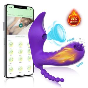 Gode vibrateur 3 en 1 avec application Bluetooth, télécommande sans fil, ventouse, stimulateur clitoridien, jouet sexuel pour femmes adultes, fournitures pour Couple