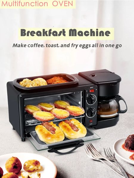 Machine à petit déjeuner 3 en 1, grille-pain, four électrique pour chien rôti, appareils de cuisine Roti 240116