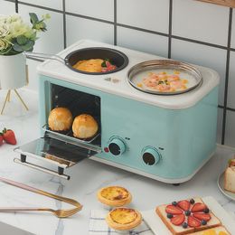 Machine à petit-déjeuner 3 en 1, Machine 4 en 1, Mini Machine à pain domestique 5L, grille-pain, four, poêle antiadhésive 230222