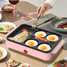 3 en 1 Máquinas para el desayuno Huevos eléctricos Máquina para hornear hamburguesas Plancha Frijoles rojos Pastel Pastel Crepe Maker MINI Panqueque Tortilla Huevo Sartén 231116