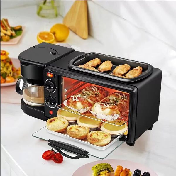 3 en 1 Machine à petit-déjeuner Machine à pain grille-pain four électrique chien rôti appareils de cuisine cuisson Roti ménage 231026