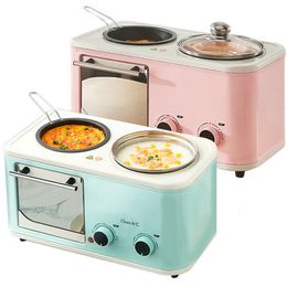 3 en 1 Máquina para hacer desayuno Máquina multifuncional Tostadora de pan Mini horno eléctrico Máquina para perros Automático Arena pequeña 230222