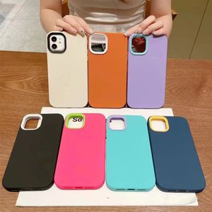 3 en 1 étuis de téléphone couleur bonbon étui de protection en silicone souple antichoc pour iphone 14 13 12 11 pro max coque arrière