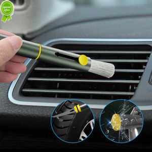Cepillo de limpieza de coche 3 en 1, herramienta para limpieza de piedras de neumáticos, salida de aire, eliminador de polvo, herramientas para romper ventanas de emergencia