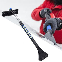 Pelle à neige de voiture 3 en 1, grattoir à glace pour pare-brise de voiture d'hiver, brosse à neige en verre, outil de nettoyage extensible, accessoires de lavage