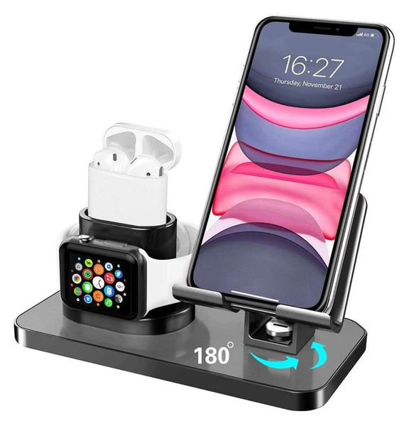 Support de chargement 3 en 1, support de chargeur de montre de téléphone pour iPhone 11Pro Max, station de chargement pour Apple Watch 5 4 3 Airpods 25450820