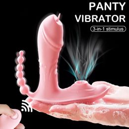 3 po Clitoris Sucking Dildo Vibrator culotte pour femmes Stimulateur de vagin adulte 18 Sex Machine Masturbator Sucker Toy 240326