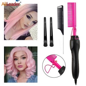 3 po en 1 peigne lisseur cheveux électriques coiffure coiffure curler à sec humide Utiliser les cheveux plats fers de chauffage peigne pour les cheveux 240407