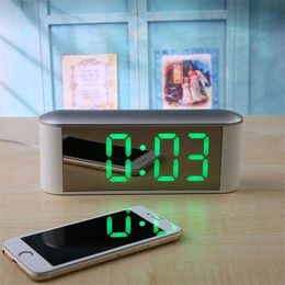 3 in 1 Creative Table Clock LED Digital Desk Clock With Temperatuur Dispaly Fashion Home Decor Electronic Make Up Mirror Clock Y200407