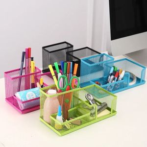 3-in-1 Desk Organizer Potlood penhouder metaal holle gaasdraad organisatie de Escritorio lapices kantoorbureau accessoires