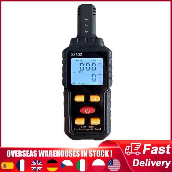 3 en 1 Detector de electroradiación digital Probador de campo eléctrico Medición de temperatura Medidor LCD EMF de mano HKD230826