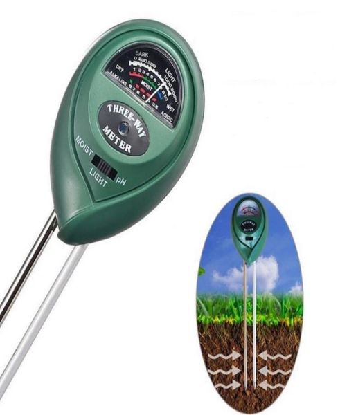 3 en 1 Medidor de PH digital plantas Flores Suelo Agua Luz Probador Sensor Monitor para acuario Interior Jardín Planta Flores PH meter8382815