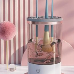 Máquina limpiadora de cepillo de maquillaje eléctrico 3 en 1 con carga USB: Herramienta automática de limpieza en seco y cepillo cosmético