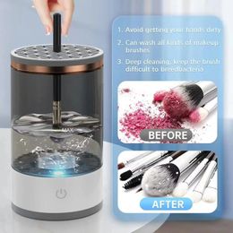Máquina limpiadora de cepillo de maquillaje eléctrico 3 en 1: carga USB, cepillo cosmético automático Herramienta de limpieza en seco