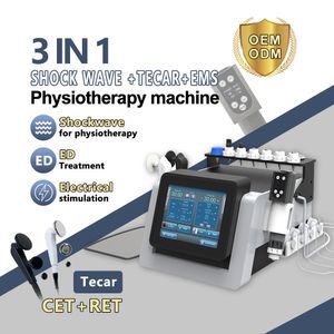 3 en 1 EMS Terapia de ondas de choque Smart Tecar Machine Alivio Rehabilitación del cuerpo Tratamiento Ed Diabicermia Defina Músculo Relajante Dispositivo de fisioterapia