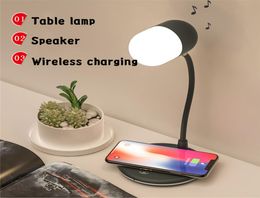 3-in-1 flexibele LED-bureaulamp Opladen via USB met draadloze oplader Bluetooth-luidspreker Tafellamp Smart Touch Dimmer Verlichting Telefoon C8290167