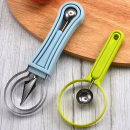 Cuchillo para tallar frutas 3 en 1, bola de sandía, cuchara para helado, excavadora de bolas creativa, cortador de frutas, accesorios de cocina