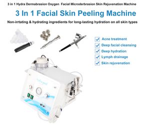 3 en 1 Hydra Diamond Dermabrasion Rajeunissement de la peau Élimination des rides Hydro Clean Oxygen Facial Therapy Spa Beauty Machine
