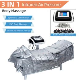 3 in 1 Infrarouge Air Pressotherapy Lymphatic Drainage Massageur Corps Slimming Machine Presoterapia EMS Massage corporel Suisse de sauna pour le spa Salon Utilisation