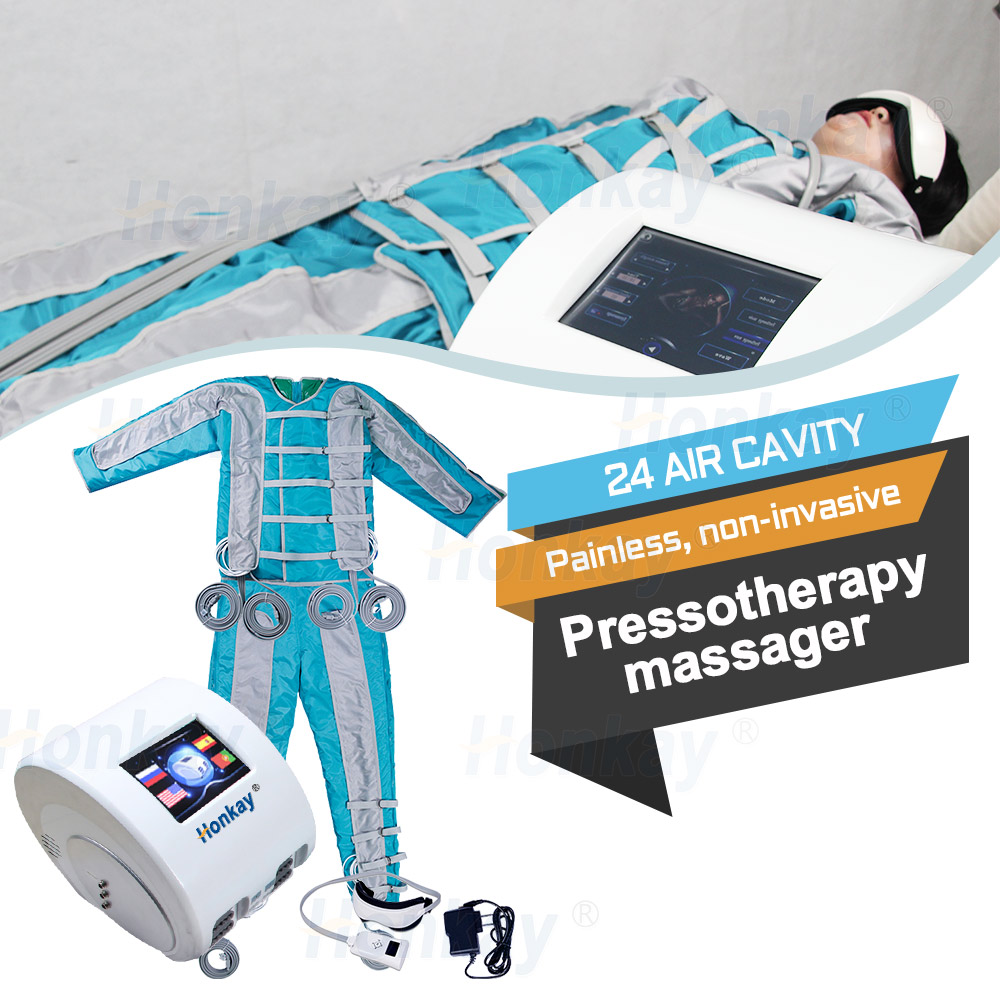 3 I 1 Infraröd pressoterapi Lymfatisk dräneringsbantningsmaskin 24 Airbag Air Pressure Full Body Massage Detox fysioterapimaskin