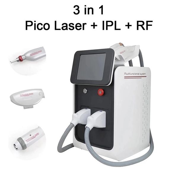 Équipement de beauté multifonctionnel au laser 3 en 1 1064nm 532nm 1320nm Ipl RF Nd Yag Laser Enlèvement des cheveux Enlèvement de tatouage Rajeunissement de la peau Machine de serrage du visage