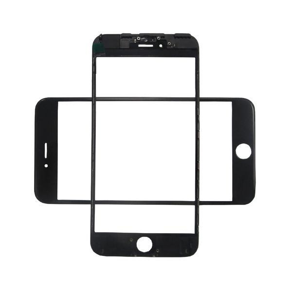 3 en 1 lcd écran extérieur en verre avec film oca installé cadre de lunette de presse à froid pour iphone 6s plus