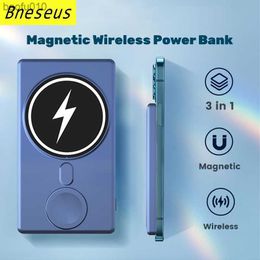 3 en 1 Macsafe Power Bank 15W Cargador rápido inalámbrico magnético para iPhone 12 13 14 AirPods Apple iWatch Batería auxiliar externa L230712