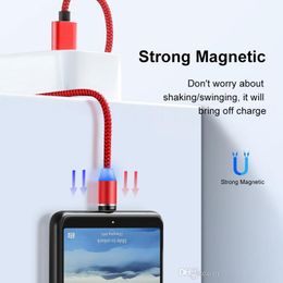 Cables magnéticos 3 en 1 para teléfono, Cable de carga rápida de nailon 2A, Cable Micro USB tipo C para Samsung S21 izeso