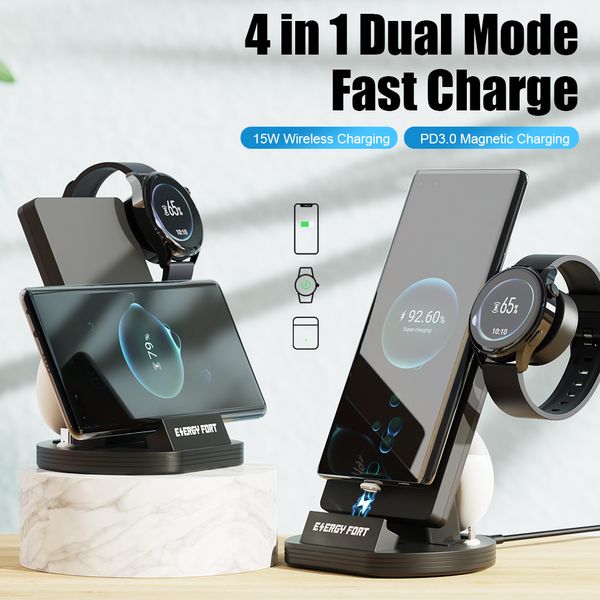 Chargeur sans fil magnétique 3 en 1, pour HUAWEI Mate50 GT2 E GT3 Watch 3 Pro, USB, Station de charge HONOR GS Pro