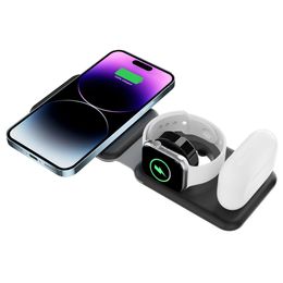 3 In 1 magnetische draadloze laderpad Stand voor iPhone 14 13 12 Pro Max Samsung S20 Qi Fast Laying Dock Station voor Apple Watch Ultra 8 7 6 SE AirPods