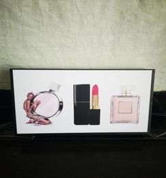 3 In 1 make -up parfum cadeau set kans dames geurkit collectie matte lipsticks cosmetics ensemble de maquillage parfum kits5548132