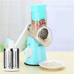 3-en-1 Rotation Rotation Végétable Fruit Slicer Round Cutter Grater Grater Spiralizer Végétable Chopper Kitchen Home Tools 240422